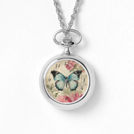 Schmetterling und Blume Armbanduhr