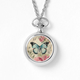 Schmetterling und Blume Armbanduhr
