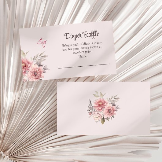 Schmetterling und Blume Babydusche Windelwindeln Begleitkarte