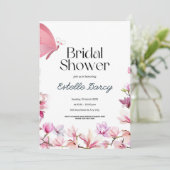 Schmetterling und Blume Brautdusche Einladung (Stehend Vorderseite)