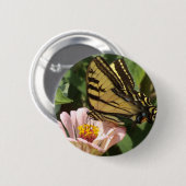 Schmetterling und Blume Button (Vorne & Hinten)