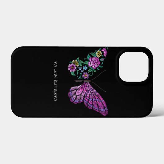 Schmetterling und Blume Case-Mate iPhone Hülle (Rückseite (Horizontal))