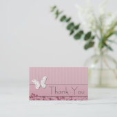Schmetterling und Blume Danke Business Card Visitenkarte (Stehend Vorderseite)
