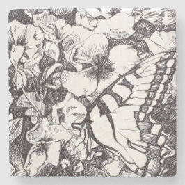 Schmetterling und Blume Detail Untersetzer