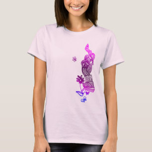 Schmetterling und Blume Doodle T - Shirt