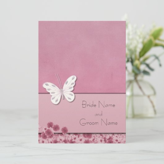 Schmetterling und Blume Einladung (Stehend Vorderseite)