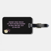 Schmetterling und Blume Gepäckanhänger (Rückseite horizontal)