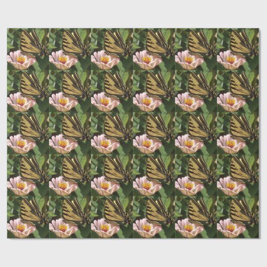 Schmetterling und Blume Geschenkpapier (Flach)