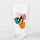 Schmetterling und Blume Glas (Rückseite)