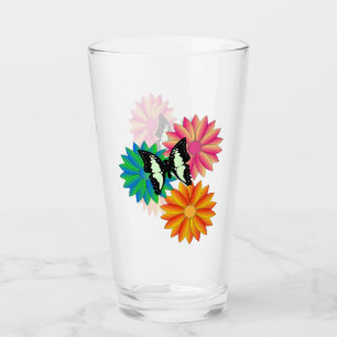 Schmetterling und Blume Glas