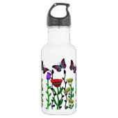 Schmetterling und Blume Hübsche Kunst Edelstahlflasche (Vorderseite)
