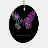 Schmetterling und Blume Keramik Ornament (Rechts)