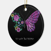Schmetterling und Blume Keramik Ornament (Links)