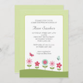 Schmetterling und Blume Kinderdusche Einladung (Vorne/Hinten)