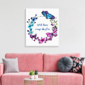 Schmetterling und Blume Kleider und Zitat Leinwanddruck (Insitu (Wohnzimmer))