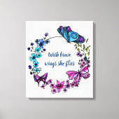 Schmetterling und Blume Kleider und Zitat Leinwanddruck (Vorderseite)