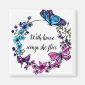 Schmetterling und Blume Kranz Magnet (Vorne)