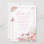 Schmetterling und Blume Liebe im blühenden Brautpa Einladung (Vorderseite)