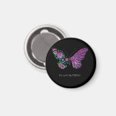 Schmetterling und Blume Magnet (Vorderseite/Rückseite)