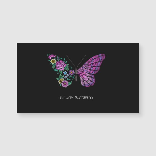 Schmetterling und Blume Magnetkarte (Vorderseite)