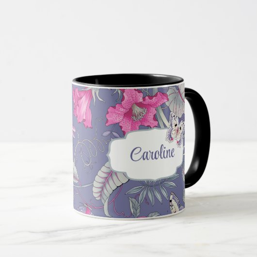 Schmetterling und Blume Muttertagsgeschenk Tasse (VorderseiteRechts)
