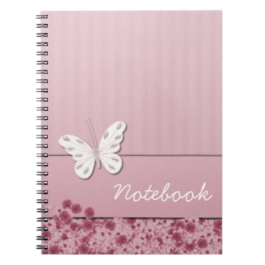 Schmetterling und Blume-Notebook Notizblock (Vorderseite)