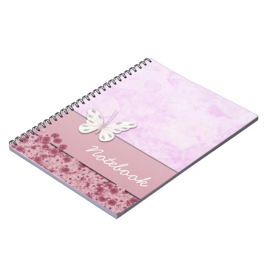 Schmetterling und Blume-Notebook Notizblock (Linke Seite)