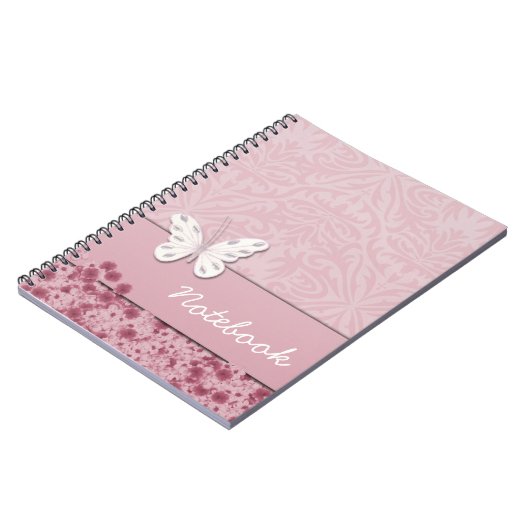 Schmetterling und Blume-Notebook Notizblock (Linke Seite)