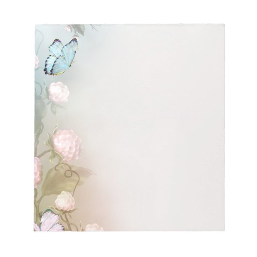 Schmetterling und Blume Notizblock (Vorderseite)