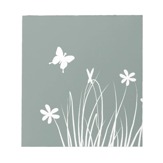 Schmetterling und Blume Notizblock (Vorderseite)