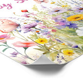 Schmetterling und Blume Party-Zeichen Poster (Ecke)