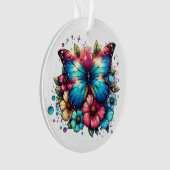 Schmetterling und Blume Personalisiert Weihnachten Ornament (Vorderseite)