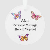 Schmetterling und Blume Personalisiert Weihnachten Ornament (Rückseite)