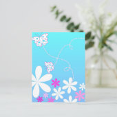 Schmetterling und Blume Postkarte (Stehend Vorderseite)
