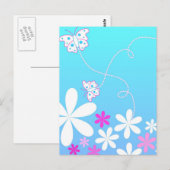 Schmetterling und Blume Postkarte (Vorne/Hinten)