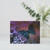 Schmetterling und Blume Postkarte (Stehend Vorderseite)