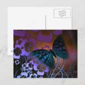 Schmetterling und Blume Postkarte (Vorne/Hinten)