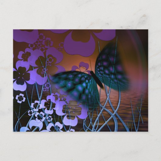 Schmetterling und Blume Postkarte (Vorderseite)