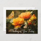 Schmetterling und Blume Postkarte (Vorne/Hinten)