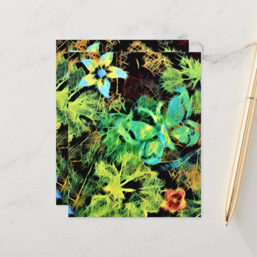 Schmetterling und Blume Rodilius-Blatt (Vorderseite/Rückseite Beispiel)