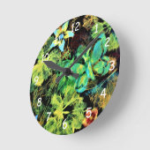 Schmetterling und Blume Rodilius Rundmauer Runde Wanduhr (Winkel)