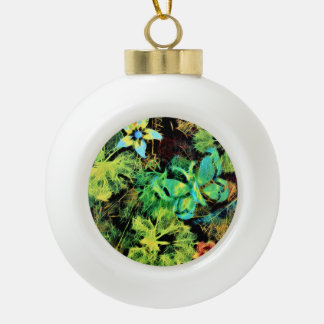 Schmetterling und Blume Rodilius Schneeflocken Keramik Kugel-Ornament