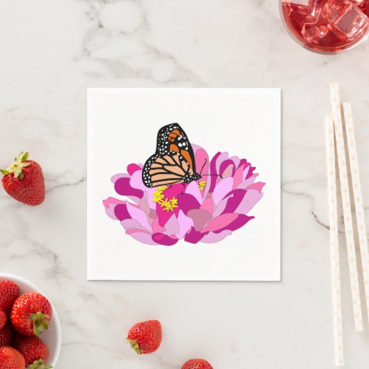 Schmetterling und Blume Serviette (Beispiel)