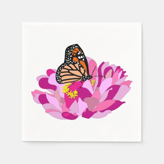 Schmetterling und Blume Serviette (Vorderseite)