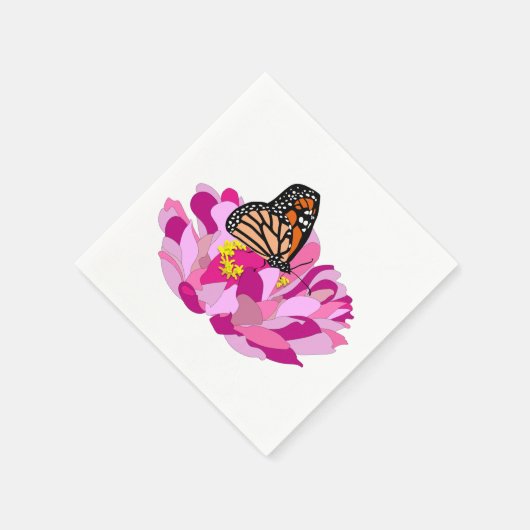 Schmetterling und Blume Serviette (Ecke)
