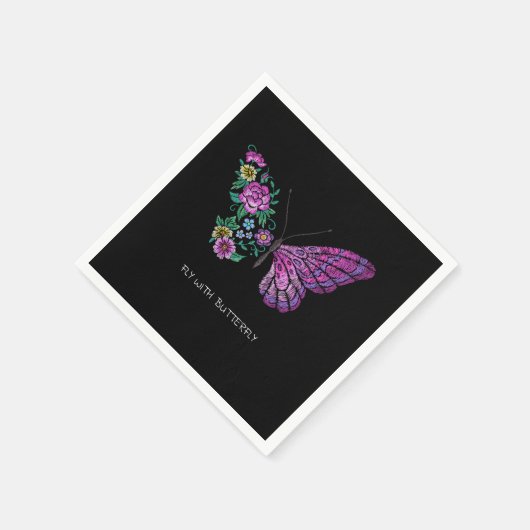 Schmetterling und Blume Serviette (Ecke)