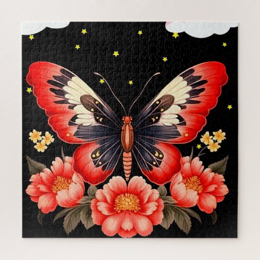 Schmetterling und Blume sind in diesem wunderschön Puzzle (Vertikal)