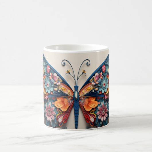 Schmetterling und Blume Tasse (Mittel)
