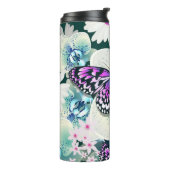 Schmetterling und Blume Thermosbecher (Nach links gedreht)