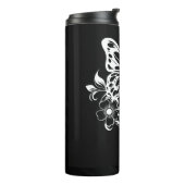 Schmetterling und Blume Thermosbecher (Nach links gedreht)